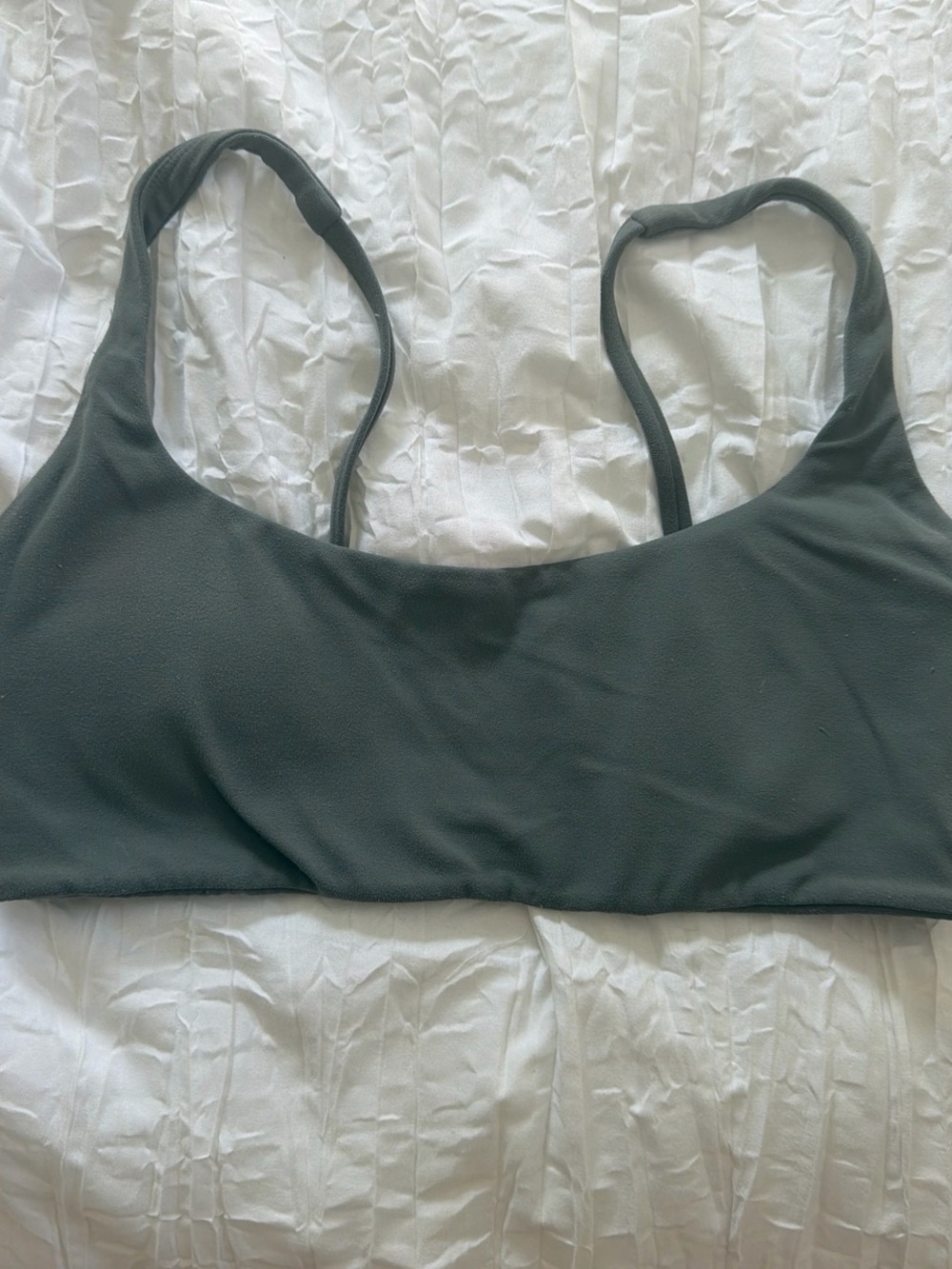 Grey sage CRZ yoga bra